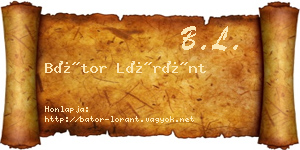 Bátor Lóránt névjegykártya