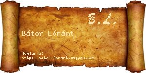 Bátor Lóránt névjegykártya