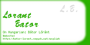 lorant bator business card